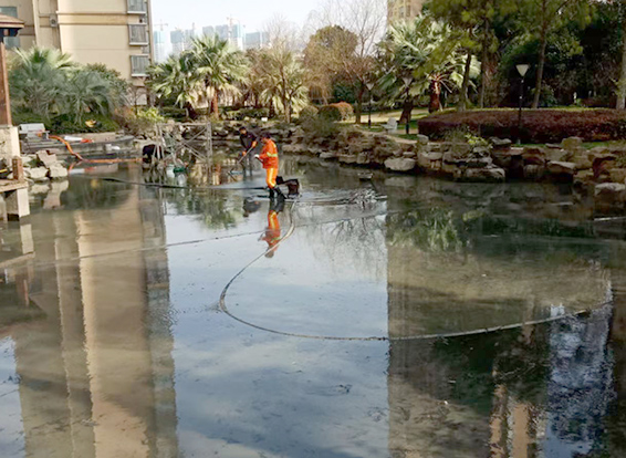 定日景观池淤泥清理